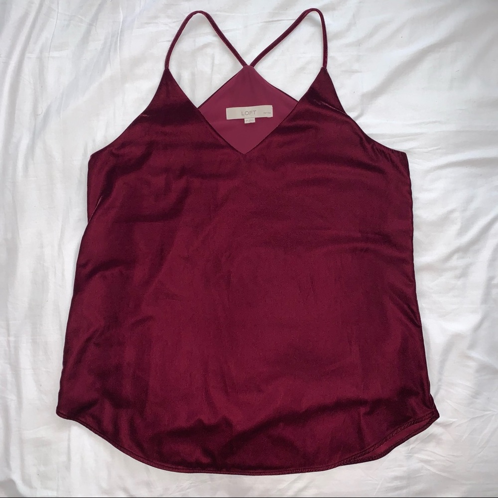 LOFT Petite Velvet Strappy Cami